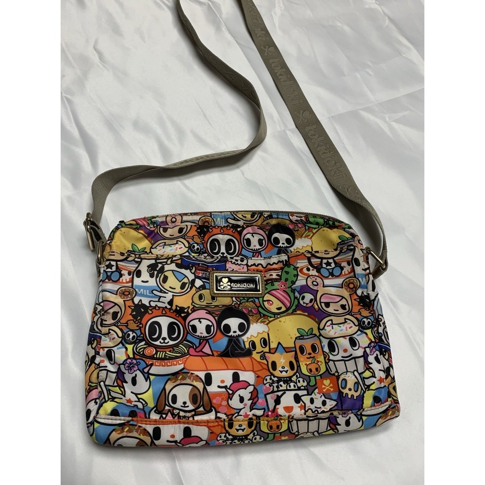 Tokidoki Food Buffet Print 11 X 9 Shoulder Crossbody Logo Print Bag Logo Strap